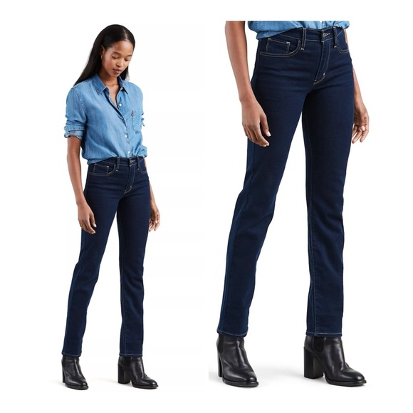 Levi's 724 Women's High Rise Straight Leg Dark Wash Soft Stretch Jeans Size 27 - Picture 1 of 12